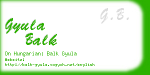 gyula balk business card